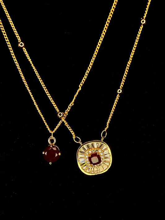 1 Karat Gold Two In One Necklace For Women